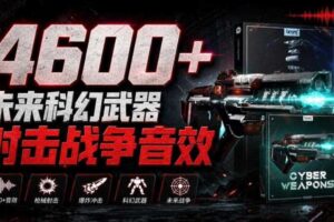 顶级音效合集！4600+种未来科幻武器开枪射击战斗音效素材合集，全部中文汉化Boom Library–Cyber W