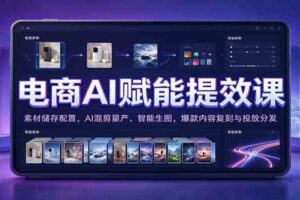 电商AI赋能提效课：素材储存配置，AI混剪量产、智能生图，爆款内容复刻与投放分发