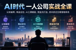AI时代一人公司实战全课|认知破局、商业定位、AI工具赋能、现金流打造、资本跃迁五维落地体系