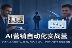AI营销自动化实战营：多类AI工具自动化工作流，GEO与SEO，中介机构获客变现全流程