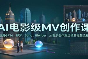 AI电影级MV创作课：运用GPT6、即梦、Suno、Blender，从音乐创作到运镜的完整流程
