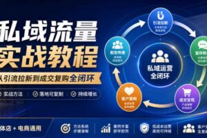 私域流量实战教程，从引流拉新到成交复购全闭环，实体店电商通用