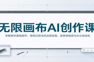 无限画布AI创作课：掌握画布基础操作，线稿白模毛坯出图改图，效果图视频与办公自动化
