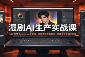 漫剧AI生产实战课：MJ 即梦 Seedance2 实操，剪辑修图音频制作，搭建完整漫剧工作流