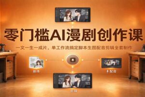 零门槛AI漫剧创作课：一文一生一成片，单工作流搞定脚本生图配音剪辑全套制作