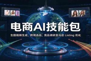 电商AI技能包：生图视频生成，跨境选品，竞品调研亚马逊 Listing 优化