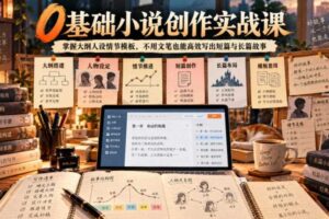 0基础小说创作实战课|掌握大纲人设情节模板,不用文笔也能高效写出短篇与长篇故事