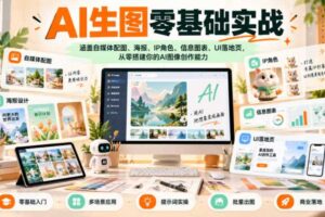 AI生图零基础实战，涵盖自媒体配图、海报、IP角色、信息图表、UI落地页，从零搭建你的AI图像创作能力