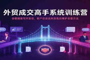 外贸成交高手系统训练营：谷歌搜客写开发信，客户洽谈谈判及售后维护全套方法