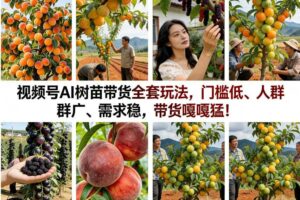 视频号AI树苗带货全套玩法，门槛低、人群广、需求稳，带货嘎嘎猛！（更新1014）